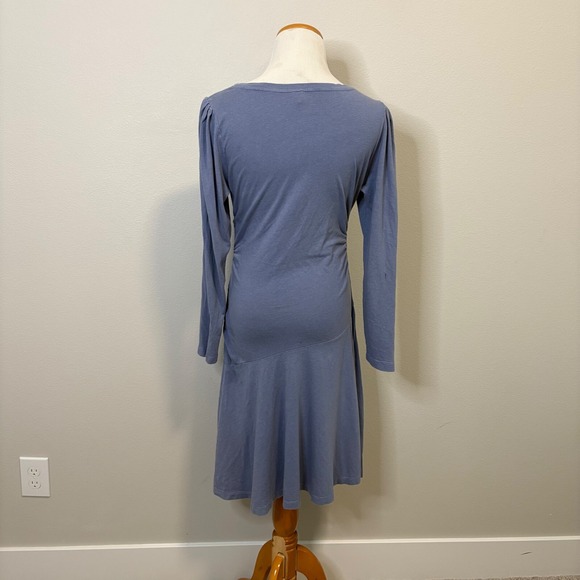 Anthropologie Daily Practice Blue Athletic Casual Long Sleeve Midi Dress Small - Picture 3 of 7